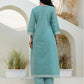 Cotton Weaving Straight Kurta with Pant & Dupatta