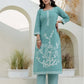 Cotton Weaving Straight Kurta with Pant & Dupatta