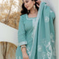 Cotton Weaving Straight Kurta with Pant & Dupatta