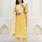 Cotton Weaving Straight Kurta with Pant & Dupatta