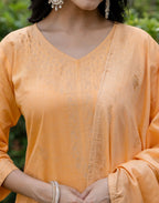 Cotton Woven Woven Straight 3 Piece Kurta Set
