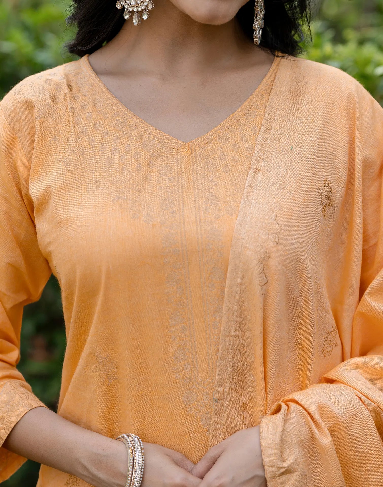 Cotton Woven Woven Straight 3 Piece Kurta Set