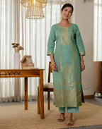 Cotton Woven Woven Straight 3 Piece Kurta Set