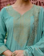 Cotton Woven Woven Straight 3 Piece Kurta Set