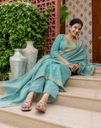 Cotton Woven Woven Straight 3 Piece Kurta Set