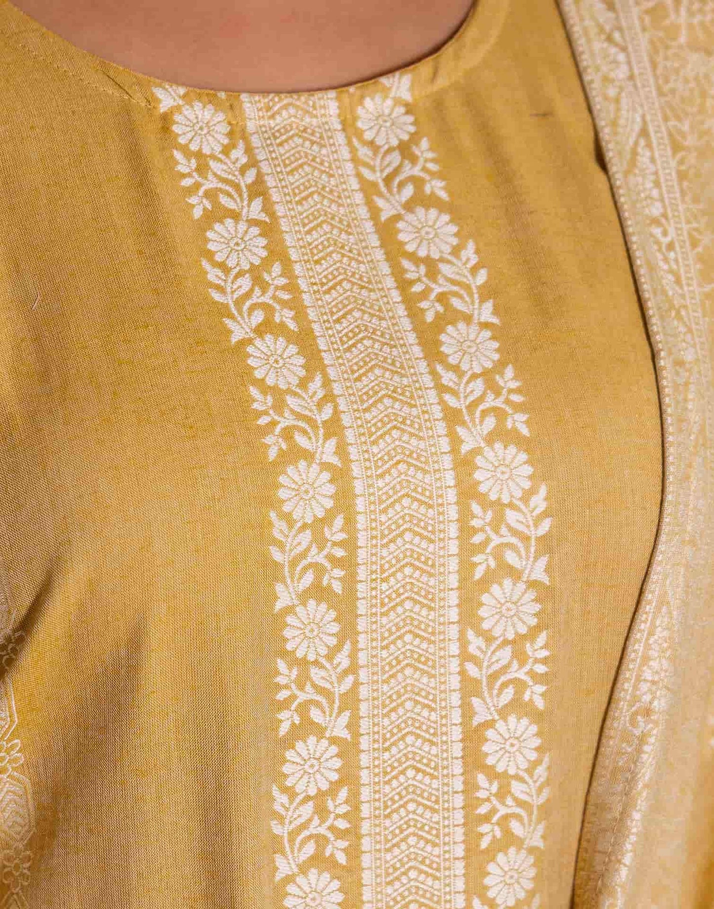 Cotton Woven Design Straight Kurta with Pant & Dupatta