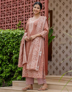 Cotton Woven Woven Straight 3 Piece Kurta Set