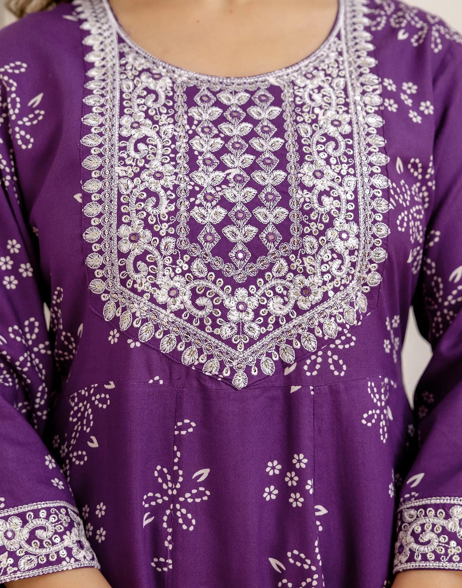 Viscose Rayon Embroidered Anarkali 3 Piece Kurta Set
