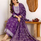 Rayon Printed Anarkali Kurta with Pant & Dupatta