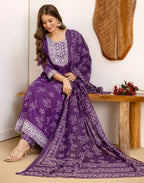 Viscose Rayon Embroidered Anarkali 3 Piece Kurta Set