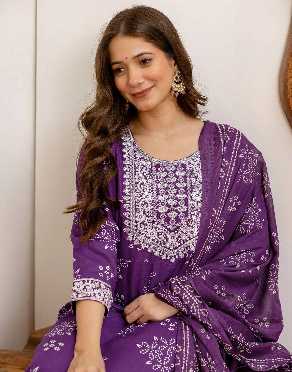 Viscose Rayon Embroidered Anarkali 3 Piece Kurta Set