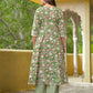 Cotton Anarkali Printed Round Neck Kurta with Pant & Dupatta