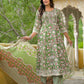 Cotton Anarkali Printed Round Neck Kurta with Pant & Dupatta