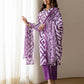 Cotton Straight Printed V-Neck Kurta with Pant & Dupatta
