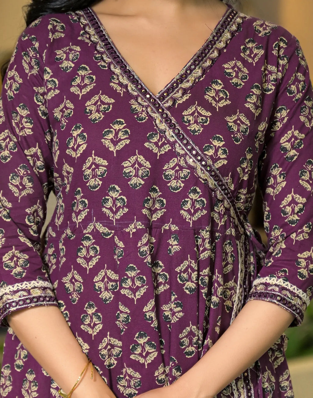 Viscose Rayon Floral Print Anarkali 3 Piece Kurta Set