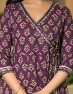 Viscose Rayon Floral Print Anarkali 3 Piece Kurta Set