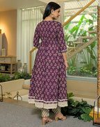 Viscose Rayon Floral Print Anarkali 3 Piece Kurta Set