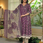 Cotton Printed Anarkali Kurta with Pant & Dupatta