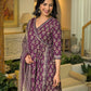 Cotton Printed Anarkali Kurta with Pant & Dupatta