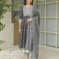 Cotton Embroidered Anarkali Kurta with Pant & Dupatta