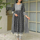Cotton Embroidered Anarkali Kurta with Pant & Dupatta