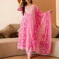Cotton Printed Anarkali Kurta with Pant & Dupatta