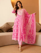 Viscose Rayon Embroidered Anarkali 3 Piece Kurta Set