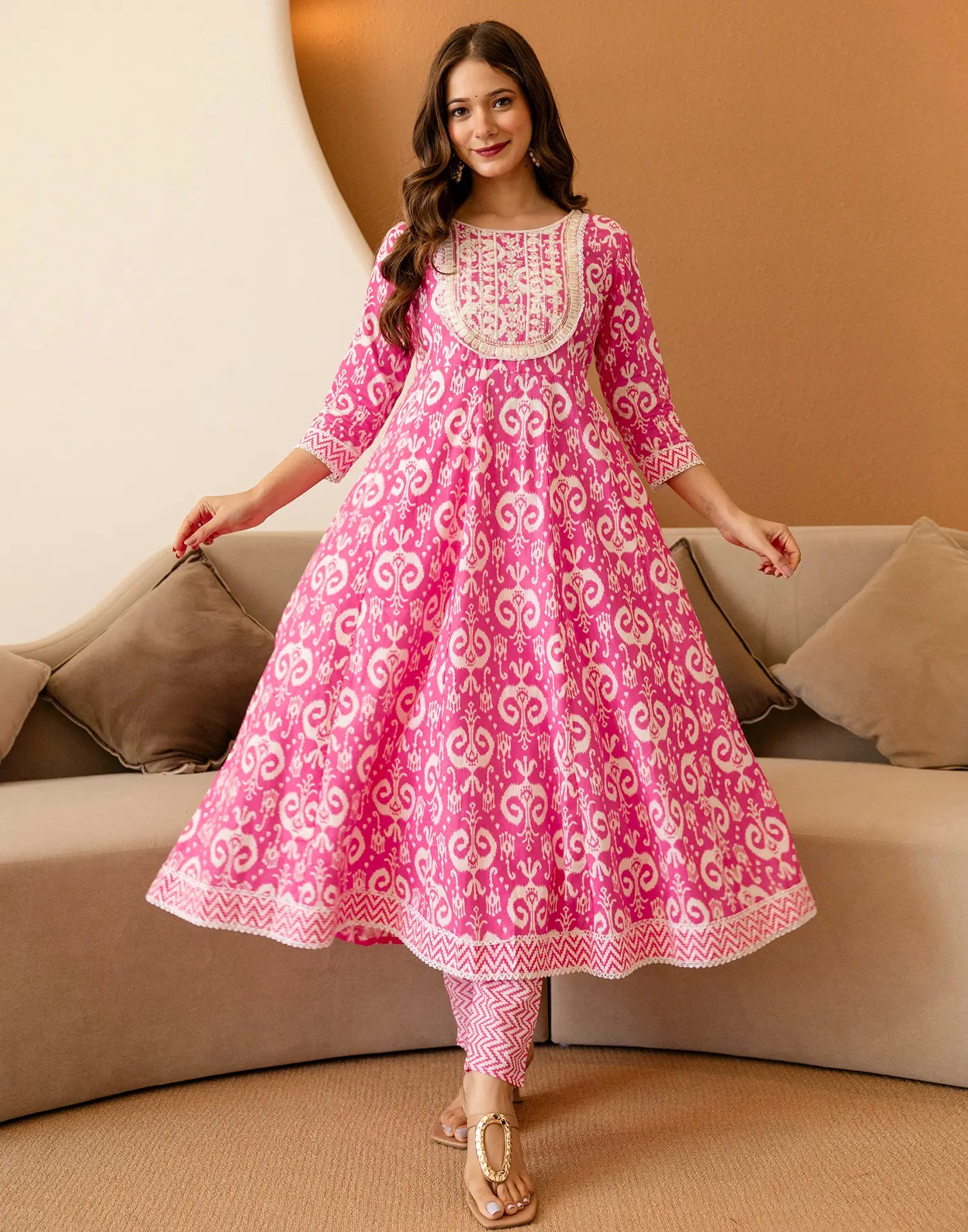 Viscose Rayon Embroidered Anarkali 3 Piece Kurta Set