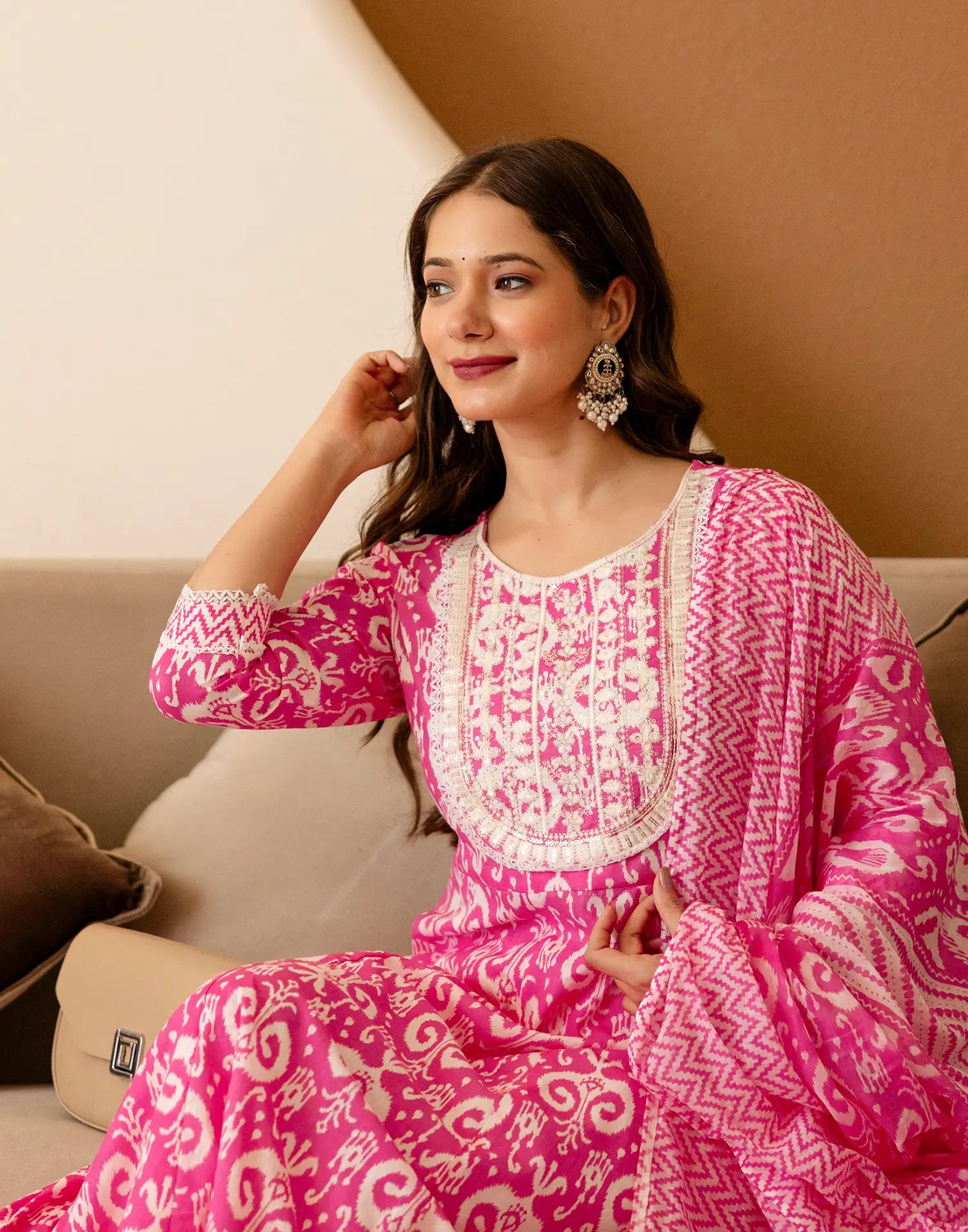 Viscose Rayon Embroidered Anarkali 3 Piece Kurta Set