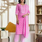 Cotton Printed Straight Kurta with Pant & Dupatta