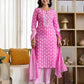 Cotton Printed Straight Kurta with Pant & Dupatta