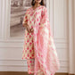 Cotton Printed Straight Kurta with Pant & Dupatta