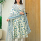 Cotton Printed Anarkali Kurta with Pant & Dupatta
