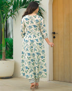 Viscose Rayon Floral Print Anarkali 3 Piece Kurta Set
