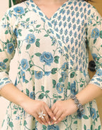 Viscose Rayon Floral Print Anarkali 3 Piece Kurta Set