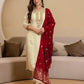Silk Embroidered Straight Kurta with Pant & Dupatta