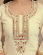 Silk Blend Embroidered Straight 3 Piece Kurta Set