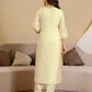 Silk Embroidered Straight Kurta with Pant & Dupatta