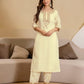 Silk Embroidered Straight Kurta with Pant & Dupatta