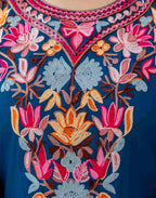 Skylee Poly Chinnon Embroidered Straight 3 Piece Kurta Set For Woman