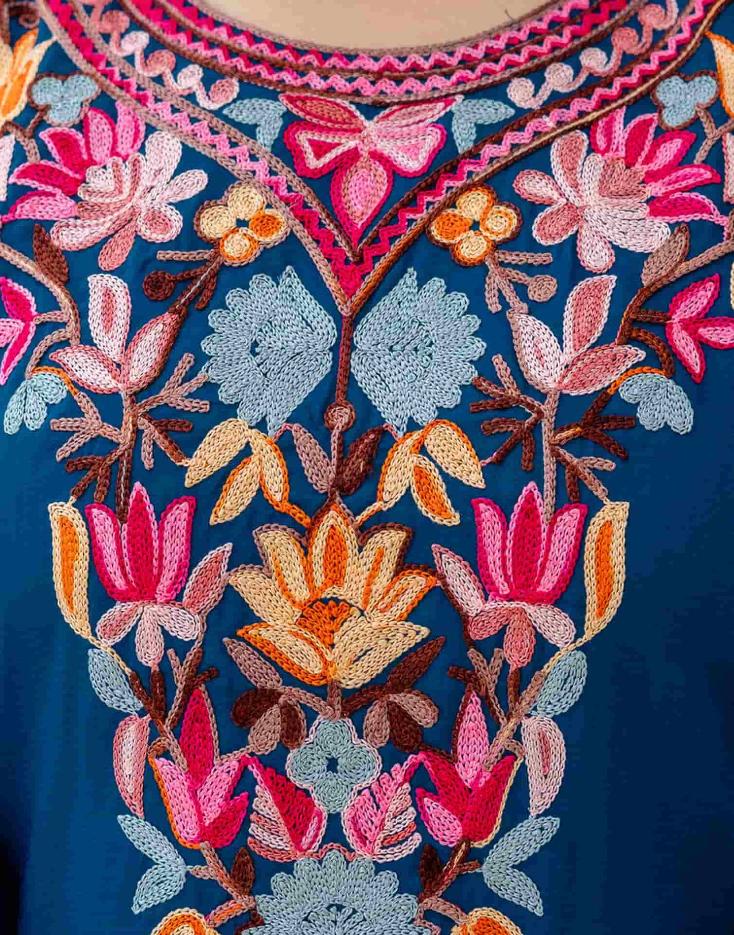 Chinnon Straight Embroidery Round Neck Kurta with Pant & Dupatta