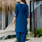 Chinnon Straight Embroidery Round Neck Kurta with Pant & Dupatta