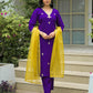 Silk Embroidered Straight Kurta with Pant & Dupatta