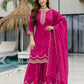 Silk Embroidered Straight Kurta with Pant & Dupatta