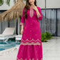 Silk Embroidered Straight Kurta with Pant & Dupatta