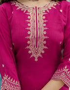 Silk Embroidered Straight 3 Piece Kurta Set