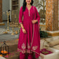 Silk Embroidered Anarkali Kurta with Pant & Dupatta