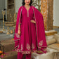 Silk Embroidered Anarkali Kurta with Pant & Dupatta