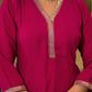 Silk Embroidered Anarkali Kurta with Pant & Dupatta
