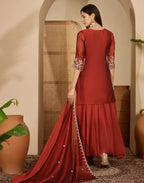 Silk Embroidered Straight 3 Piece Kurta Set